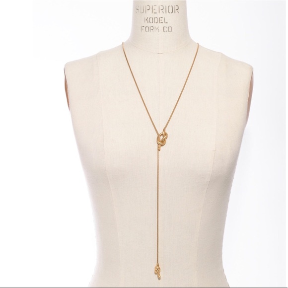NWOT Madewell Knotshine Necklace Gold Plated - Picture 3 of 8